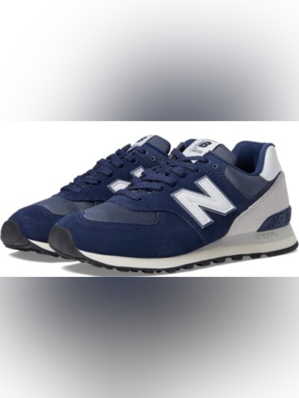 NEW BALANCE 574s Women’s Navy & Silver Suede Mesh Sneakers Size 9 running shoes
